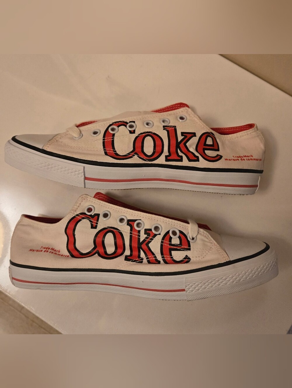 Coca Cola Coke Canvas Sneakers 10 Vintage 1980's - Picture 3 of 12